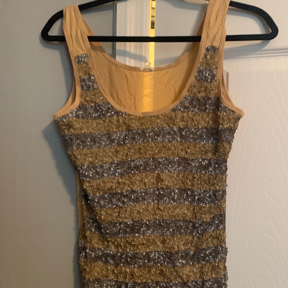 NEW J.Crew Sequin Stripe Tank, Medium